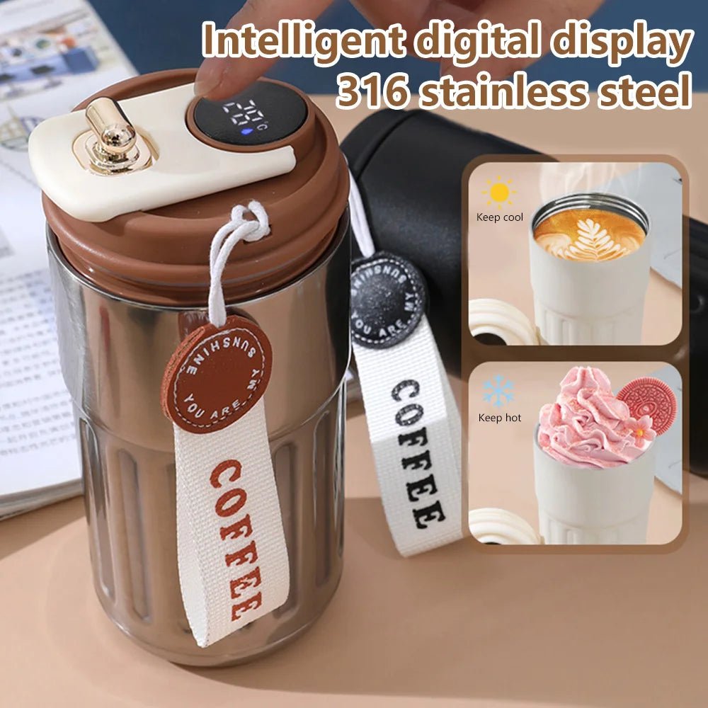 Smart Thermos Bottle Water with Digital Display Temperature Thermos Coffee Mug Stainless Steel Thermos Cup Allinoneshop-24