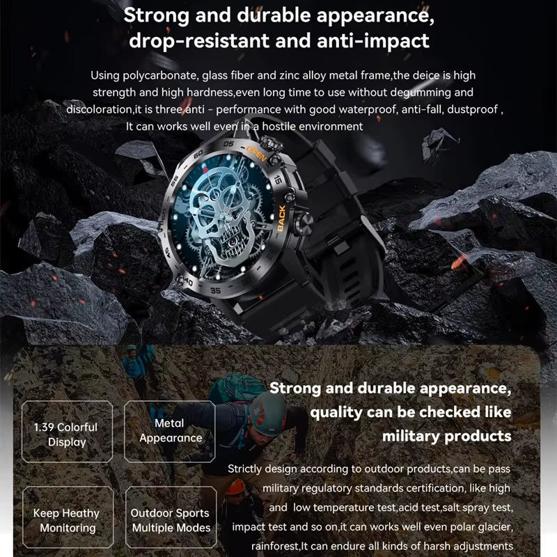Smart Watch K52 Bluetooth Call 1.39Inch IPS Big Screen 400Mah Long Standby Health Monitoring Outdoor Sport Men Women Smartwatch Allinoneshop-24