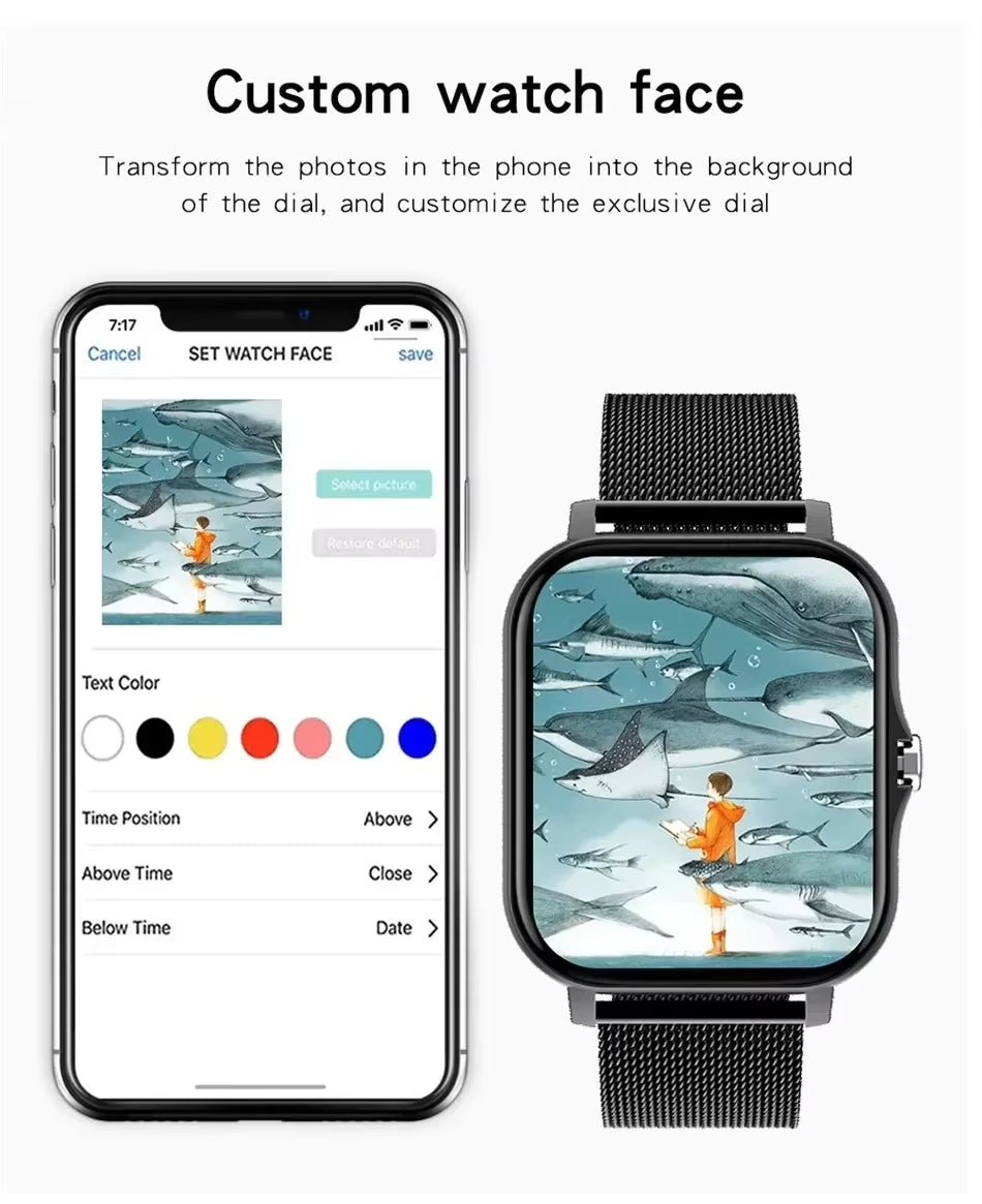 Smart Watches 2025 for Man Women Bluetooth Message Notification Smarthwhatch 1.91'' Display Fitness Tracker Smartwatch Android Allinoneshop-24