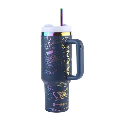 Stainless Steel Thermal Coffee Car Cup 40Oz Vacuum Insulated Car Mug with Straw Thermal Iced Travel Cup for Sports Outdoor Tour Allinoneshop-24