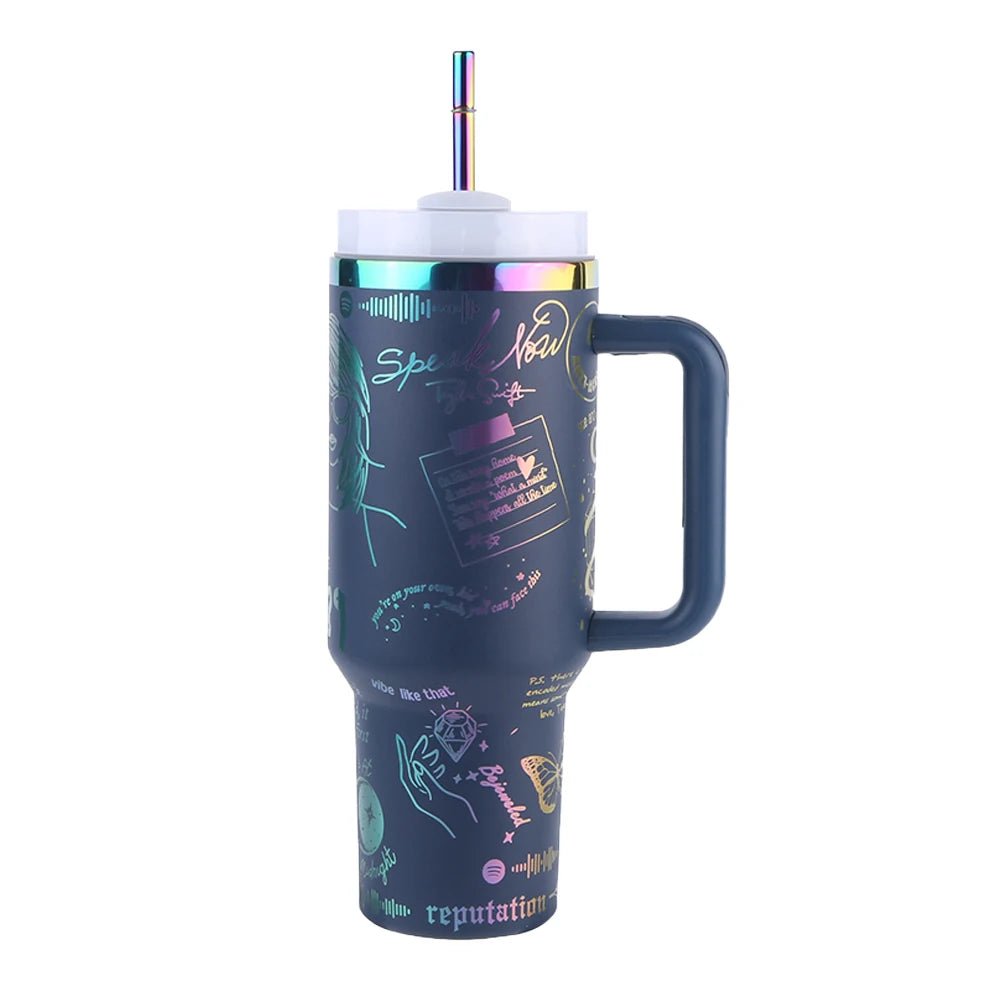Stainless Steel Thermal Coffee Car Cup 40Oz Vacuum Insulated Car Mug with Straw Thermal Iced Travel Cup for Sports Outdoor Tour Allinoneshop-24