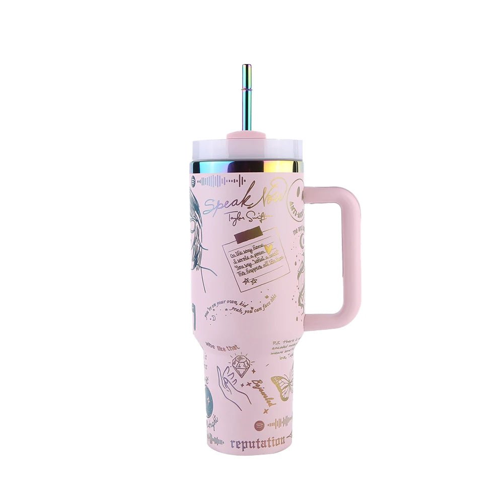 Stainless Steel Thermal Coffee Car Cup 40Oz Vacuum Insulated Car Mug with Straw Thermal Iced Travel Cup for Sports Outdoor Tour Allinoneshop-24