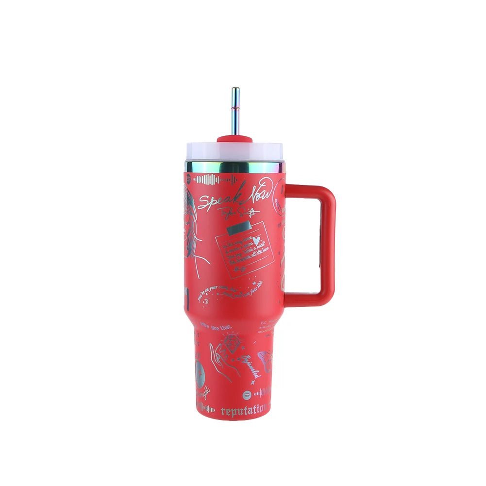 Stainless Steel Thermal Coffee Car Cup 40Oz Vacuum Insulated Car Mug with Straw Thermal Iced Travel Cup for Sports Outdoor Tour Allinoneshop-24