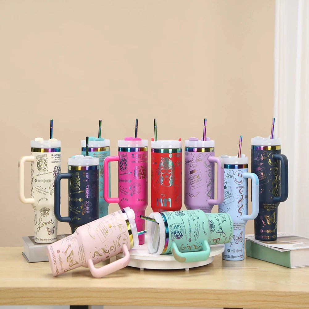 Stainless Steel Thermal Coffee Car Cup 40Oz Vacuum Insulated Car Mug with Straw Thermal Iced Travel Cup for Sports Outdoor Tour Allinoneshop-24