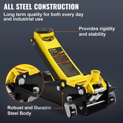Succebuy Floor Jack Low Profile Floor Jack Heavy-Duty Steel Racing Floor Jack Quick Lift Pump Floor Lifting Range 3.64"-19.49" Allinoneshop-24