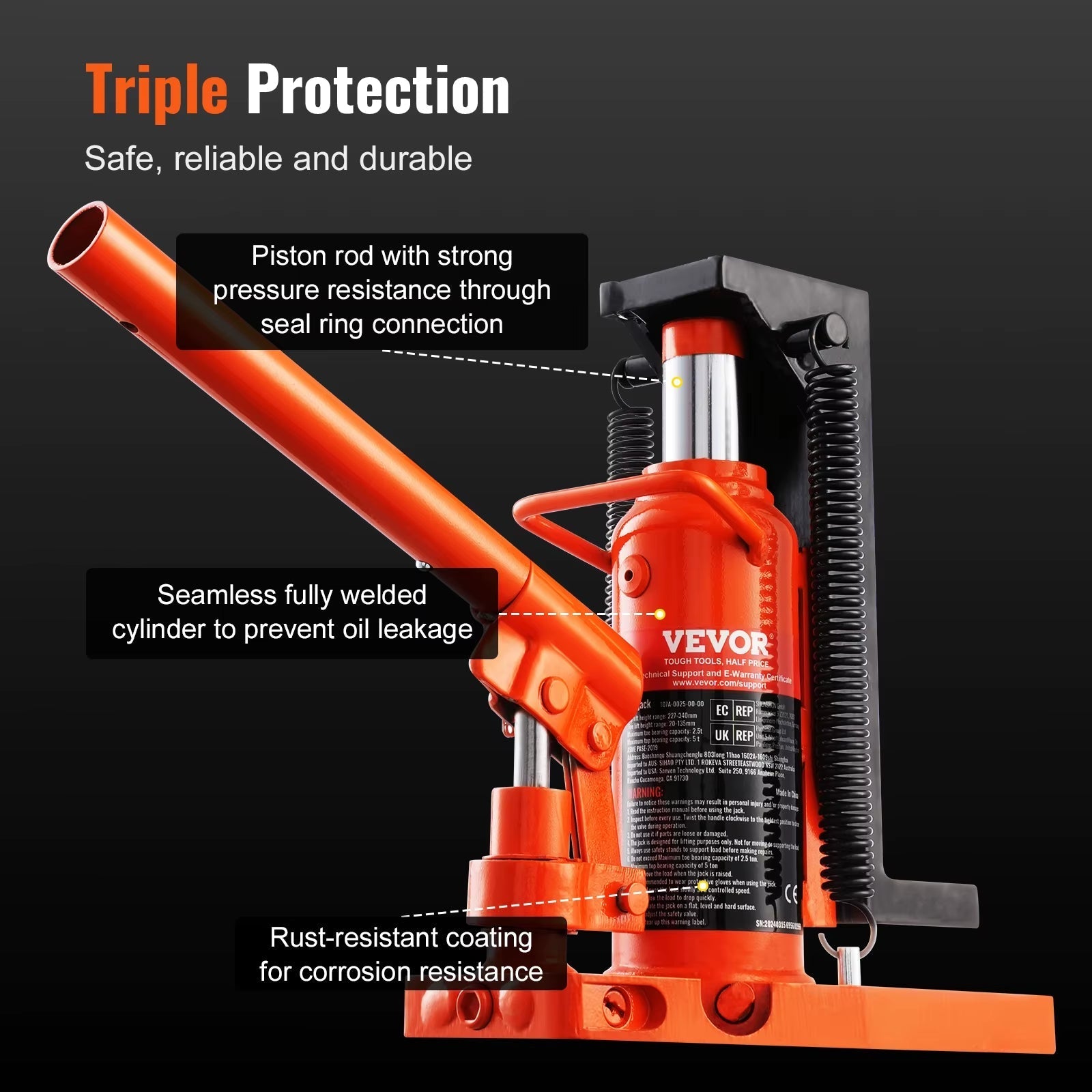 Succebuy Hydraulic Toe Jack 2.5 Ton on Toe Toe Jack Lift 5 Ton Top Lift Capacity Machine Jack 0.8-5.3 in Toe Height 8.9-13.4 Top Allinoneshop-24