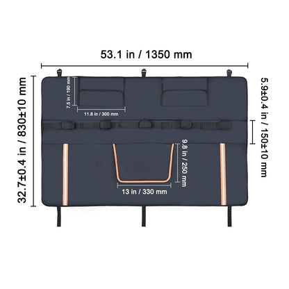 Succebuy Tailgate Bike Pad 53" Truck Tailgate Pad Carry 5 Mountain Bike Tailgate Protection Pad with Reflective Strips Allinoneshop-24