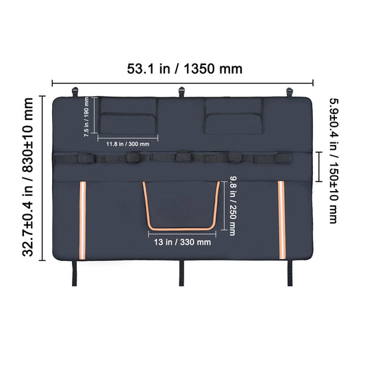 Succebuy Tailgate Bike Pad 53" Truck Tailgate Pad Carry 5 Mountain Bike Tailgate Protection Pad with Reflective Strips Allinoneshop-24