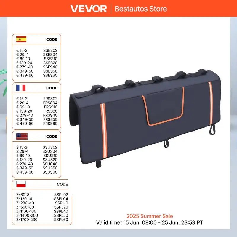 Succebuy Tailgate Bike Pad 53" Truck Tailgate Pad Carry 5 Mountain Bike Tailgate Protection Pad with Reflective Strips Allinoneshop-24