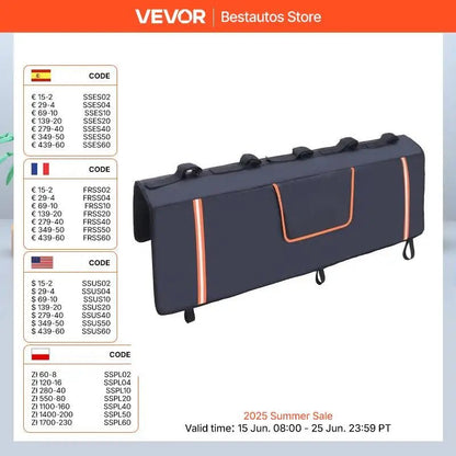 Succebuy Tailgate Bike Pad 53" Truck Tailgate Pad Carry 5 Mountain Bike Tailgate Protection Pad with Reflective Strips Allinoneshop-24