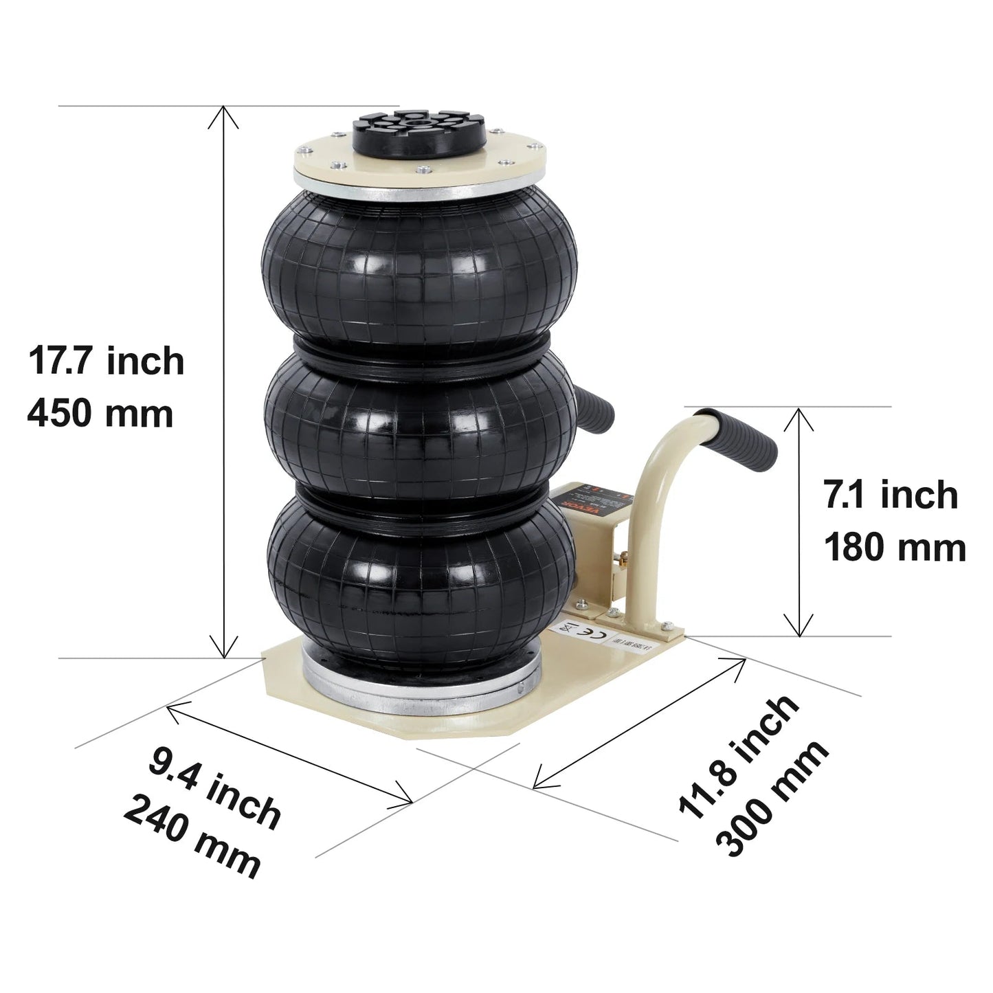 Succebuy Triple Bag Air Jack 3 Ton(6600 Lbs)Capacity Portable Pneumatic Car Jacks Heavy Duty&Quick Lifting for Garage Car Repair Allinoneshop-24