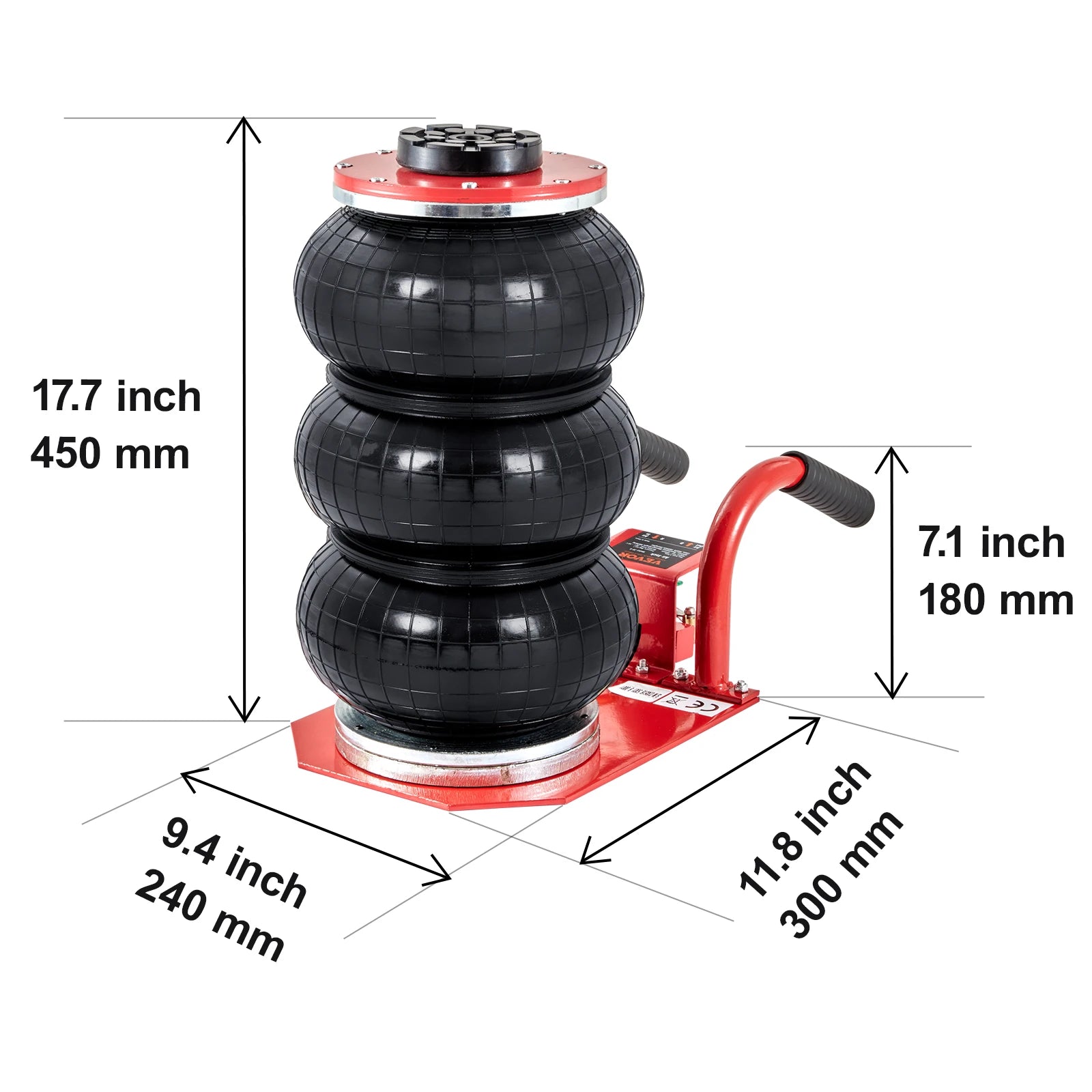 Succebuy Triple Bag Air Jack 3 Ton(6600 Lbs)Capacity Portable Pneumatic Car Jacks Heavy Duty&Quick Lifting for Garage Car Repair Allinoneshop-24