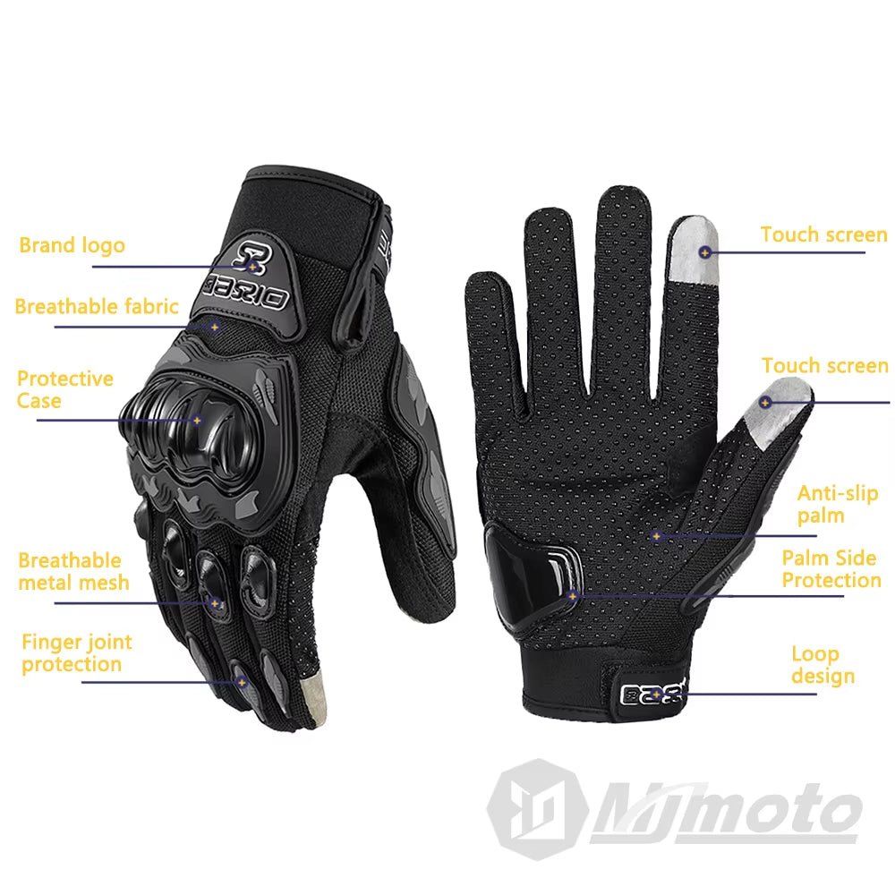 Summer Breathable Full Finger Motorcycle Gloves Non-Slip Wear-Resistant Motocross Racing Gloves Touch Screen Moto Biker Gloves Allinoneshop-24