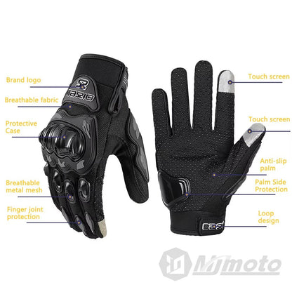 Summer Breathable Full Finger Motorcycle Gloves Non-Slip Wear-Resistant Motocross Racing Gloves Touch Screen Moto Biker Gloves Allinoneshop-24