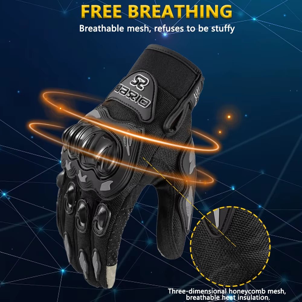 Summer Breathable Full Finger Motorcycle Gloves Non-Slip Wear-Resistant Motocross Racing Gloves Touch Screen Moto Biker Gloves Allinoneshop-24