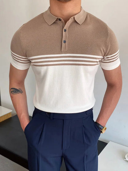 Summer Men Fashion Polo Shirts Short Sleeve Turn-Down Collar Patchwork Casual Polos Mens Clothing Male Tops Pullover Streetwear Allinoneshop-24