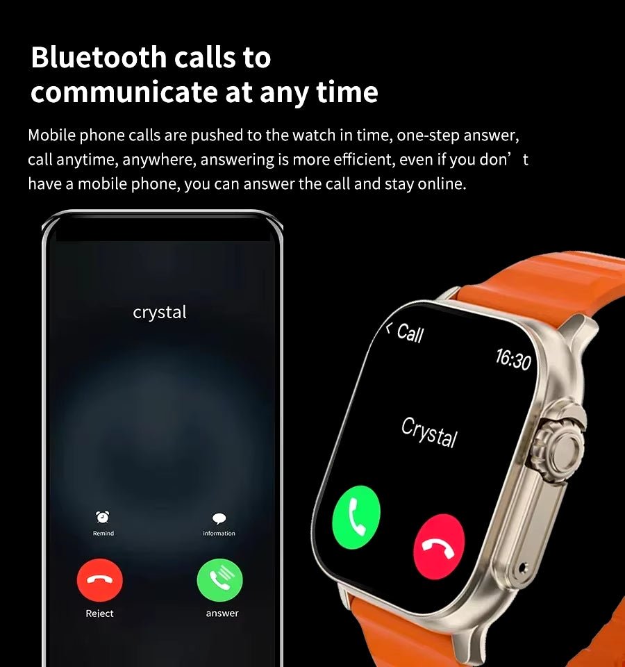 T900Ultra Smartwatch Bluetooth Talk Smartwatch Message Alert Heart Rate Monitor Sports Watch for Android IOS Men Women Allinoneshop-24