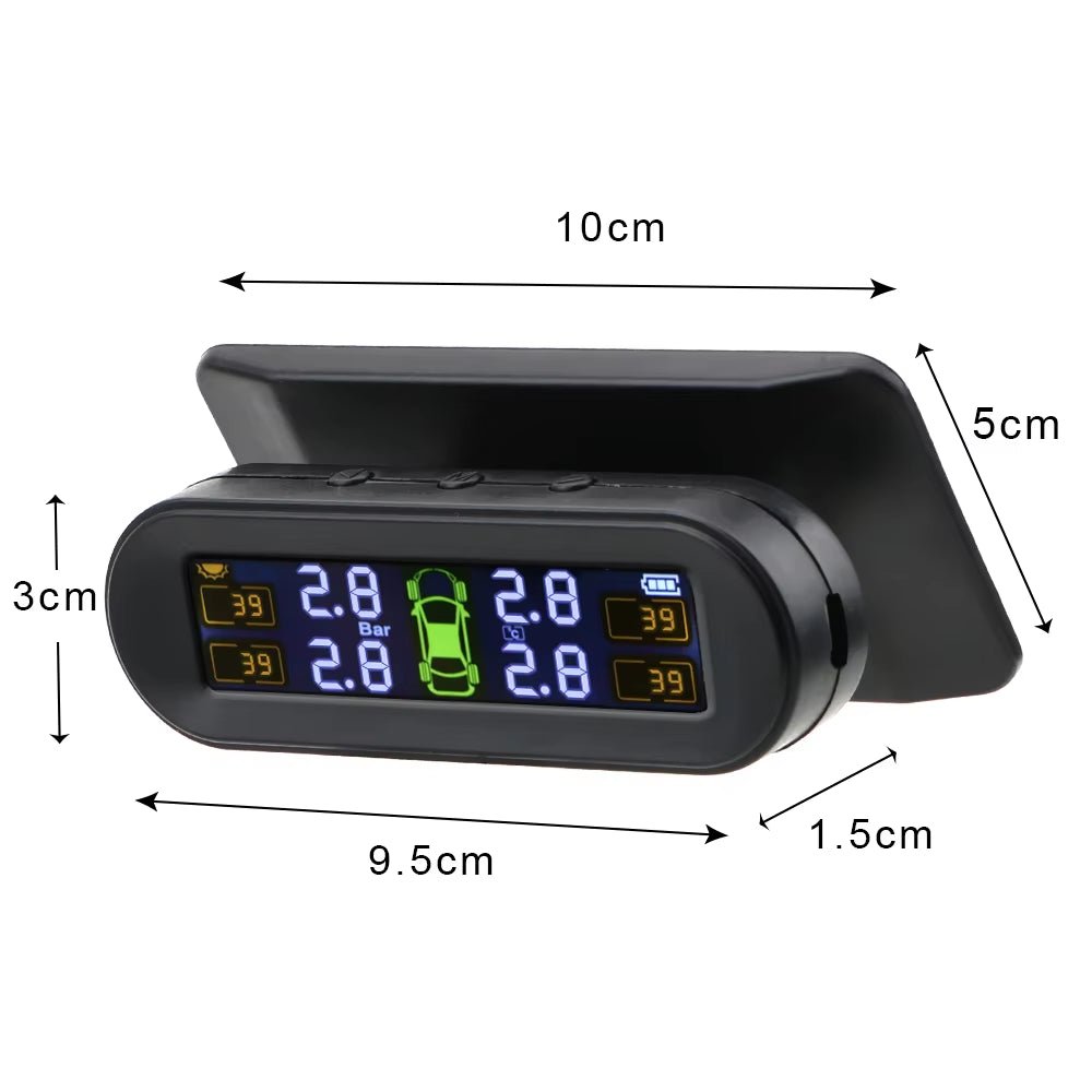 Tire Pressure Monitoring System Temperature Warning Fuel save with 4 External Sensors Solar TPMS Car Tyre Pressure Monitor Allinoneshop-24