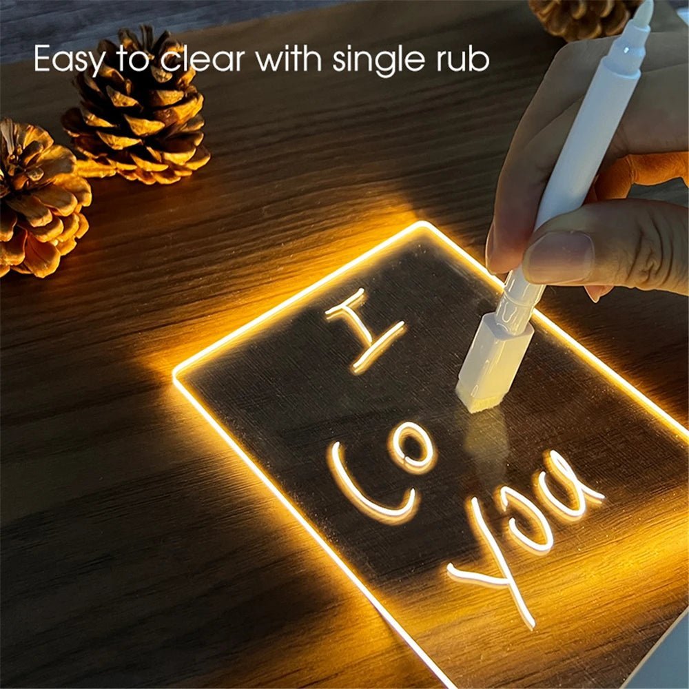 Transparent Message Board Night Light Glowing Memo Acrylic LED Ambient Lights Daily Moment Note Board Erasable Room Decor Gift Allinoneshop-24
