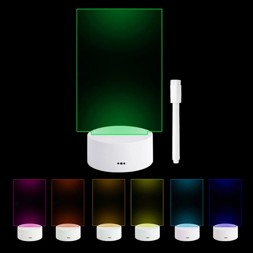 Transparent Message Board Night Light Glowing Memo Acrylic LED Ambient Lights Daily Moment Note Board Erasable Room Decor Gift Allinoneshop-24