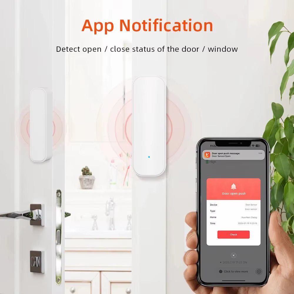 Tuya Wifi or Zigbee Window Door Sensor with Battery Smart Home Security Alarm System Voice Control via Alexa Google Home Smart Allinoneshop-24