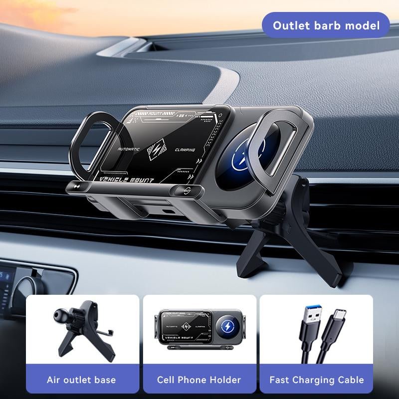 Vehicle Automatic Phone Holder for Car , Folding Screen Phone/Tablet Stand 15W Wireless Charger, 90-Degree Rotation, Installed on Car Air Outlet/Center Console, Suitable for Samsung Galaxy Zfold6/5/4/3 Galaxy Z Fold/Notes Other Wireless Charging Phones Allinoneshop-24