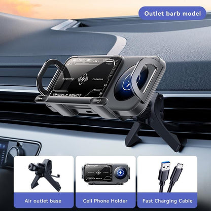 Vehicle Automatic Phone Holder for Car , Folding Screen Phone/Tablet Stand 15W Wireless Charger, 90-Degree Rotation, Installed on Car Air Outlet/Center Console, Suitable for Samsung Galaxy Zfold6/5/4/3 Galaxy Z Fold/Notes Other Wireless Charging Phones Allinoneshop-24