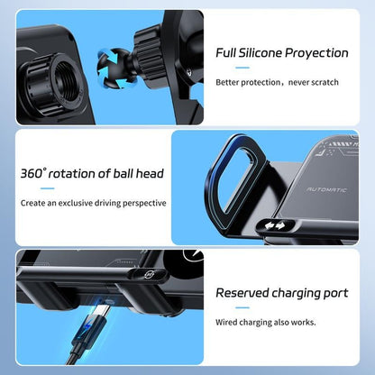 Vehicle Automatic Phone Holder for Car , Folding Screen Phone/Tablet Stand 15W Wireless Charger, 90-Degree Rotation, Installed on Car Air Outlet/Center Console, Suitable for Samsung Galaxy Zfold6/5/4/3 Galaxy Z Fold/Notes Other Wireless Charging Phones Allinoneshop-24