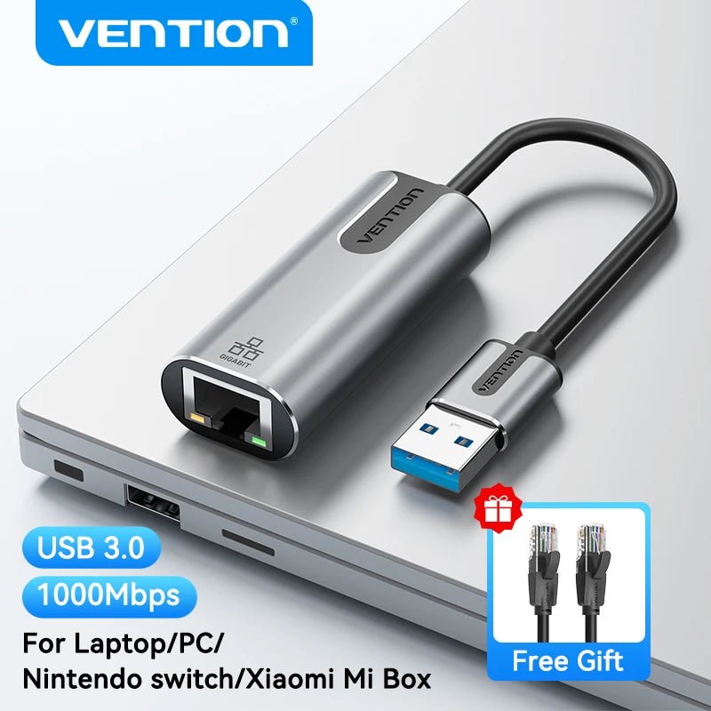 Vention USB Ethernet Adapter USB 3.0 Network Card to RJ45 Speed 1000M Lan Adapter for Windows Mac Xaiomi Ethernet USB Adapter Allinoneshop-24