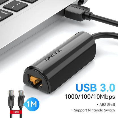 Vention USB Ethernet Adapter USB 3.0 Network Card to RJ45 Speed 1000M Lan Adapter for Windows Mac Xaiomi Ethernet USB Adapter Allinoneshop-24