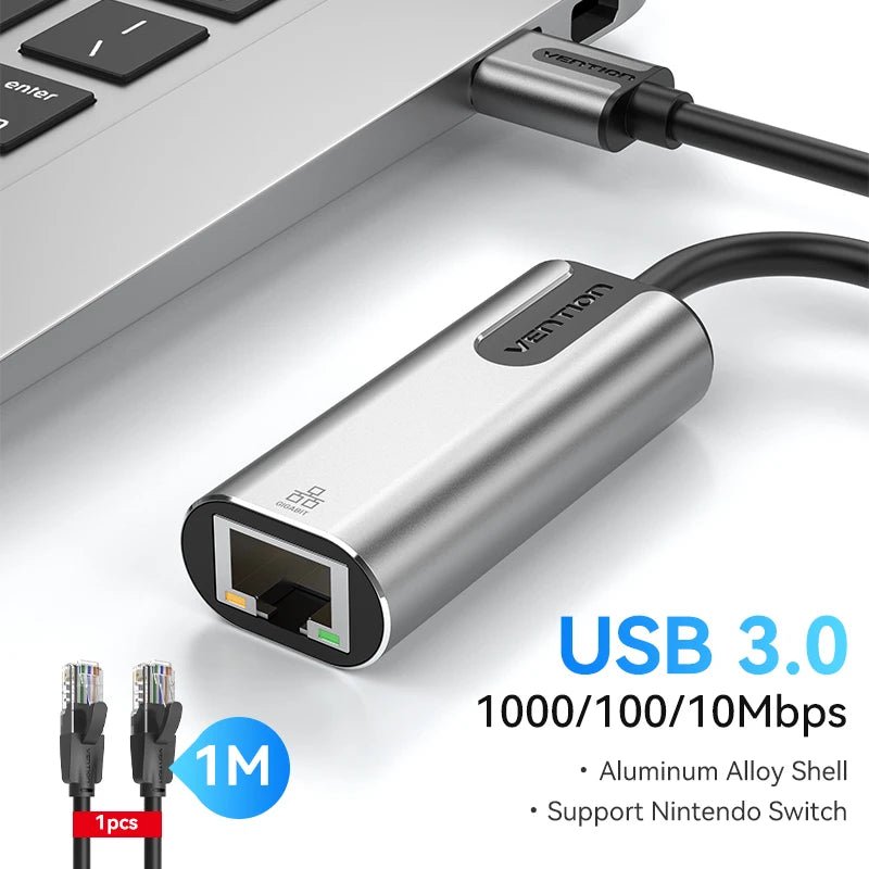 Vention USB Ethernet Adapter USB 3.0 Network Card to RJ45 Speed 1000M Lan Adapter for Windows Mac Xaiomi Ethernet USB Adapter Allinoneshop-24