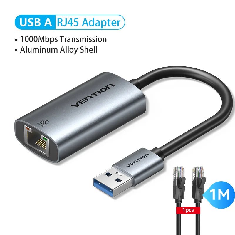 Vention USB Ethernet Adapter USB 3.0 Network Card to RJ45 Speed 1000M Lan Adapter for Windows Mac Xaiomi Ethernet USB Adapter Allinoneshop-24
