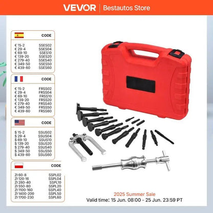 VEVOR Blind Hole Bearing Puller Set 16-In-1 Inner Bearing Race and Seal Extractor Kit, Slide Hammer Pilot Insert Inner Internal Allinoneshop-24