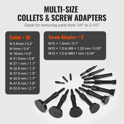 VEVOR Blind Hole Bearing Puller Set 16-In-1 Inner Bearing Race and Seal Extractor Kit, Slide Hammer Pilot Insert Inner Internal Allinoneshop-24