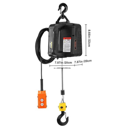 VEVOR Electric Hoist Winch, 1500W Portable Power Winch Crane, Various Specifications, Wired and Wireless Remote Control, Overload Protection Allinoneshop-24