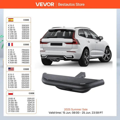 VEVOR Hitch Step for 2" Receiver Steel Construction Rear Bumper Guard Protector with Pin Lock and Stabilizer, Fit for Truck, SUV Allinoneshop-24