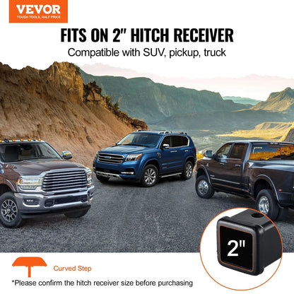 VEVOR Hitch Step for 2" Receiver Steel Construction Rear Bumper Guard Protector with Pin Lock and Stabilizer, Fit for Truck, SUV Allinoneshop-24