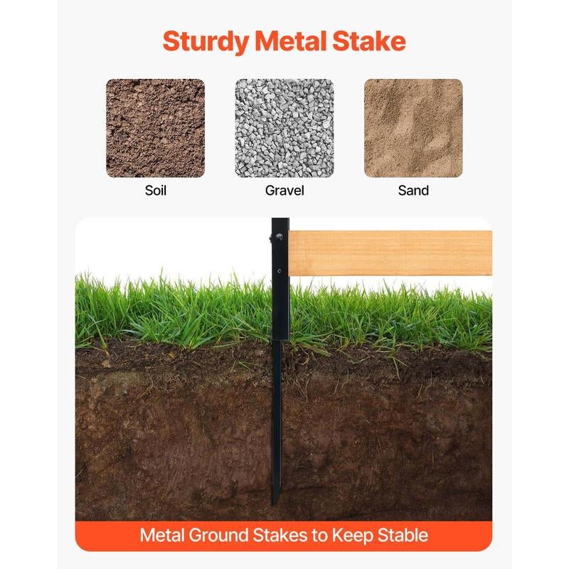 VEVOR Wood Privacy Fence, 38" W X 42" L, 2-Panel Slatted Air Conditioner Fence Screen, Pool Equipment Enclosure with Metal Stakes, Easy DIY Installation, Outdoor Trash Can Hider for Garden Decoration Allinoneshop-24