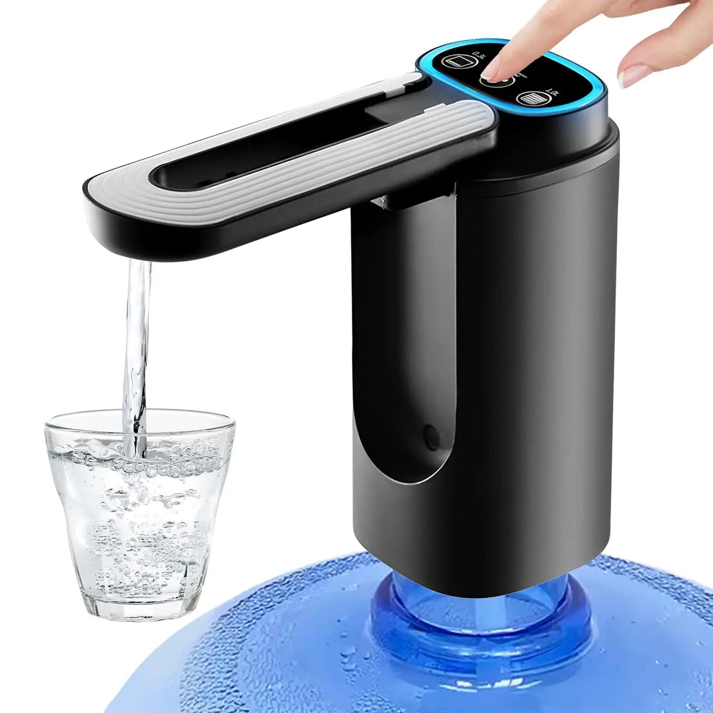Water Bottle Pump Automatic Water Dispenser for 5 Gallon Bottle Type-C Charging Portable Electric Water Dispenser Pump (Black) Allinoneshop-24
