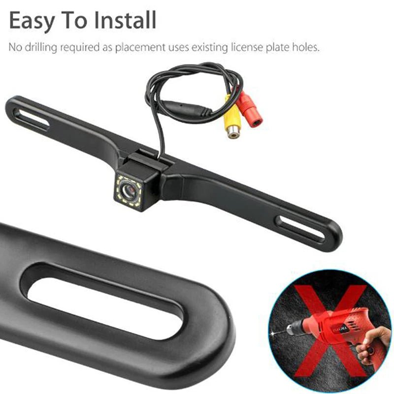 Waterproof 170° HD Car Rearview Reverse Backup Camera License Plate Night Vision Allinoneshop-24