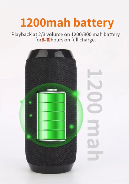 Waterproof Portable Bluetooth-Compatible Speaker Wireless Column Sound Subwoofer Music Center System Loudspeaker AUX FM Radio Allinoneshop-24