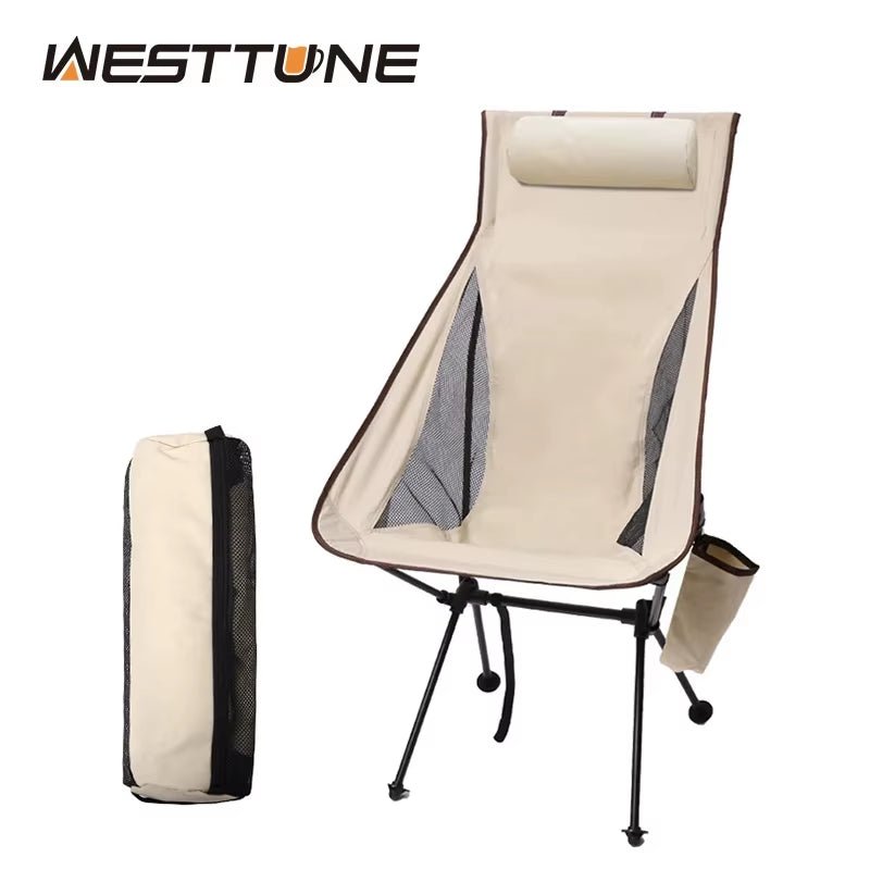 WESTTUNE Portable Folding Camping Chair with Headrest Lightweight Tourist Chairs Aluminum Alloy Fishing Chair Outdoor Furniture Allinoneshop-24