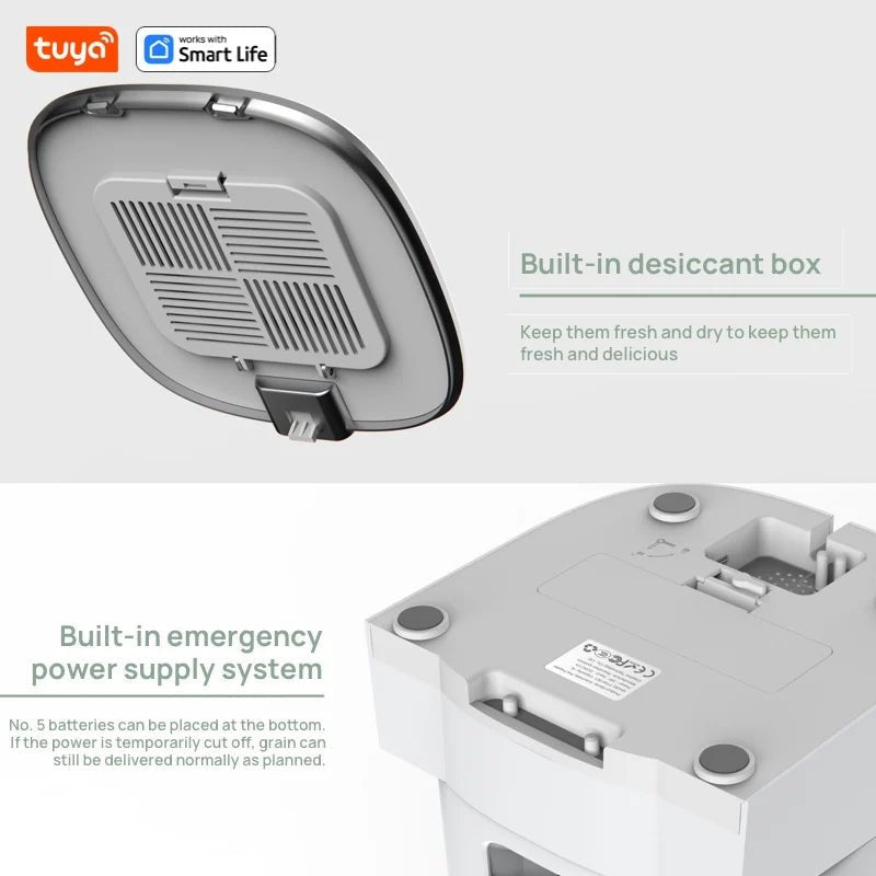 Wifi Automatic Cat Feeders for 2 Cats, 4L Cat Food Dispenser with APP Control, Double Stainless Steel Bowls, Low Food Alarms Allinoneshop-24