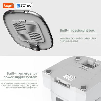 Wifi Automatic Cat Feeders for 2 Cats, 4L Cat Food Dispenser with APP Control, Double Stainless Steel Bowls, Low Food Alarms Allinoneshop-24