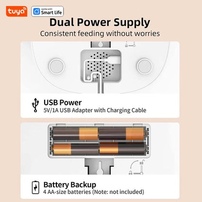 Wifi Automatic Cat Feeders for 2 Cats, 4L Cat Food Dispenser with APP Control, Double Stainless Steel Bowls, Low Food Alarms Allinoneshop-24