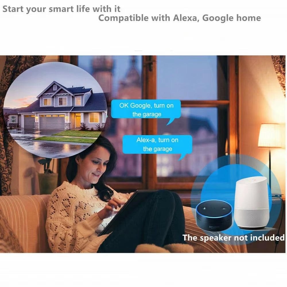 Wifi Switch Smart Garage Door Opener Controller Work with Alexa Echo Google Home Smartlife/Tuya APP Control No Hub Require Allinoneshop-24