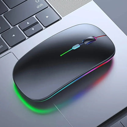 Wireless Mouse Gaming Mouse Backlight USB Compatible RGB Rechargeable Mice Silent Backlit Ergonomic Gaming Mouse for Laptop PC Allinoneshop-24