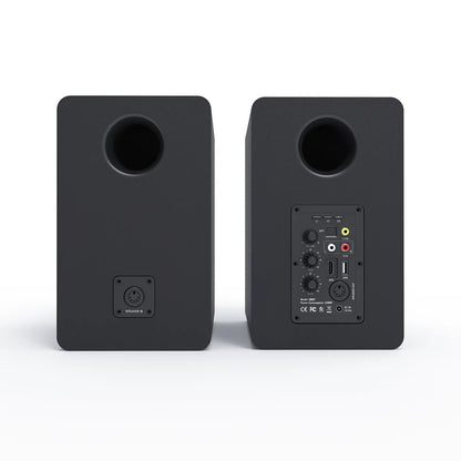 Wooden Bookshelf Speakers Audiophile Grade Hifi Home Theater Surround Sound Active Home Theater 120W Top-Notch Sound Quality 2.0 Allinoneshop-24