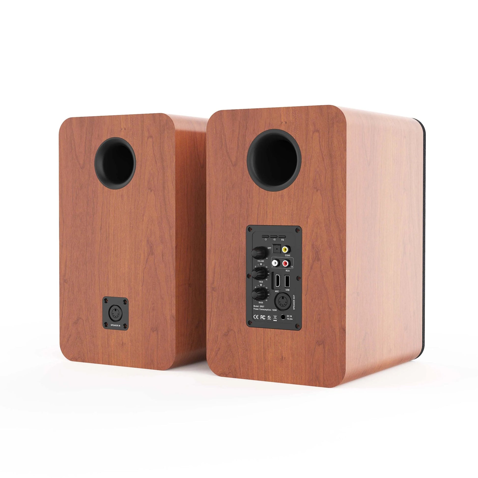 Wooden Bookshelf Speakers Audiophile Grade Hifi Home Theater Surround Sound Active Home Theater 120W Top-Notch Sound Quality 2.0 Allinoneshop-24