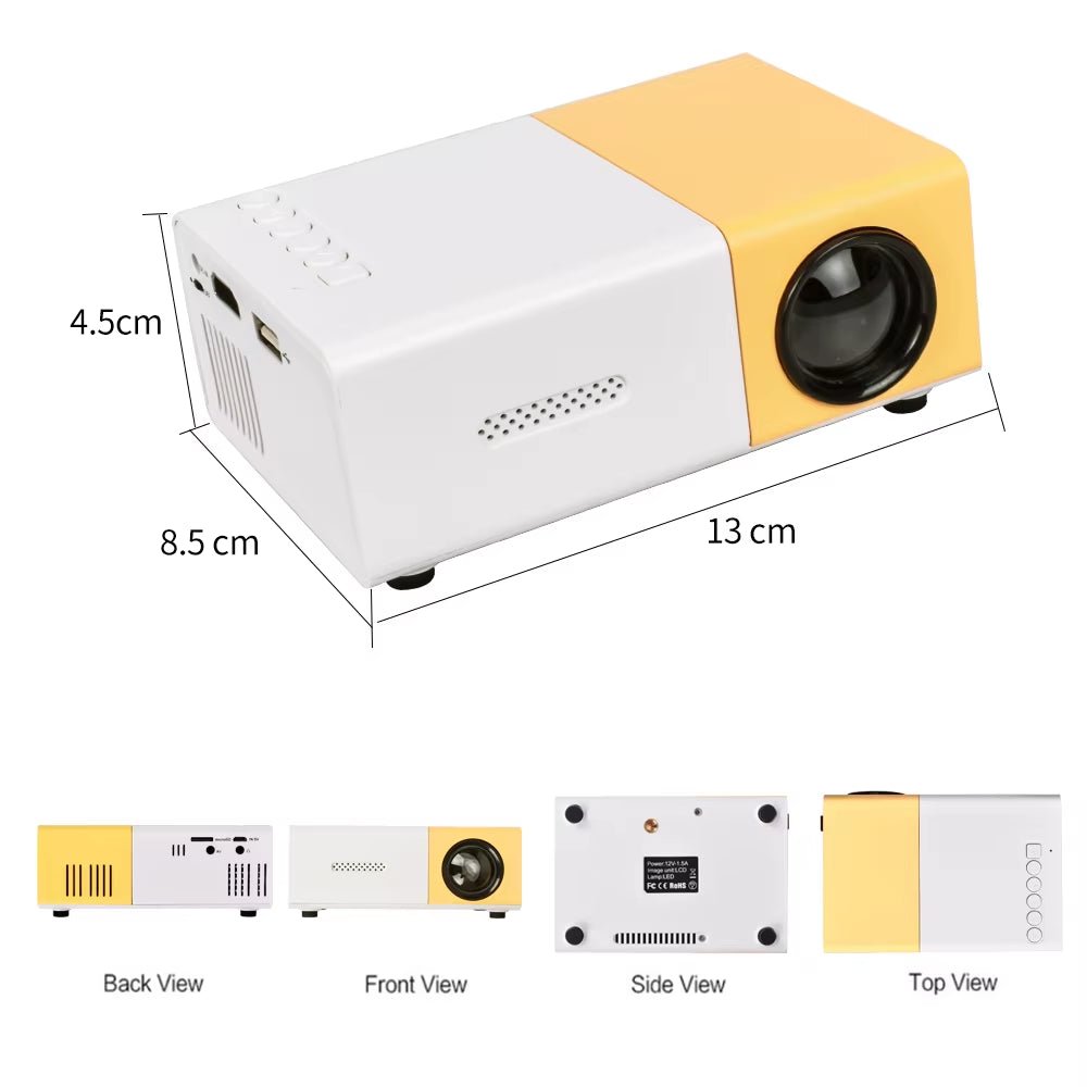 YG300 Mini Projector LED Portable Beamer Compatible with HDMI USB Support 1080P Video Projetor Kids Gift Allinoneshop-24